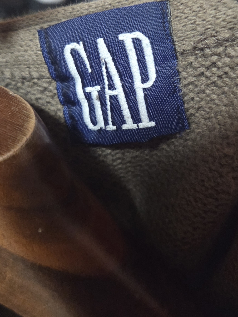 Vintage Y2K Gap Waffle Knit Taupe Cotton Cardigan Size XL - Picture 4 of 5